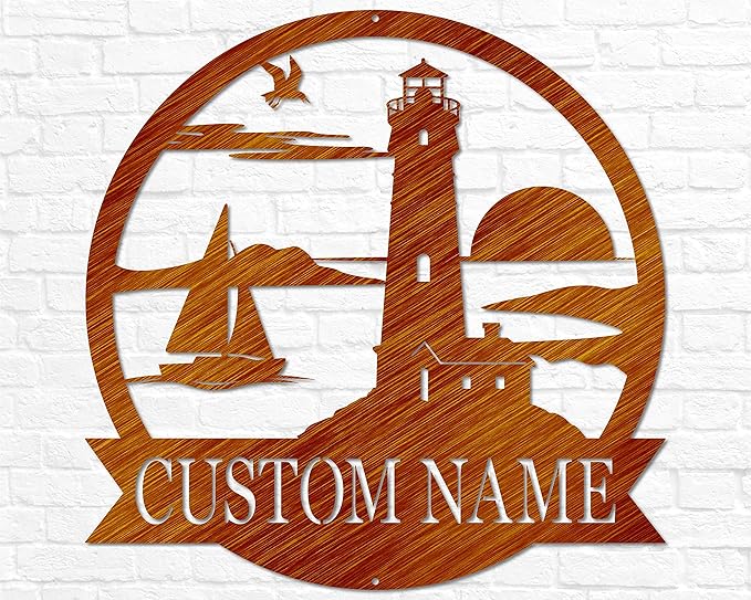 Custom Lighthouse Decor | Personalized Beach Coastal Lake House Decor | Metal - Image 6