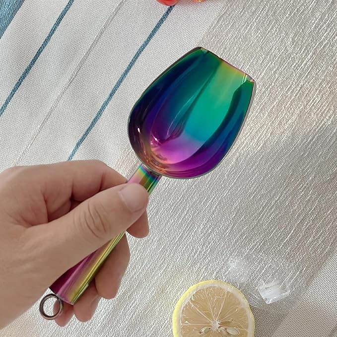 Metal Ice Scoop 3 Oz, Small Stainless Steel Ice scooper - Image 3