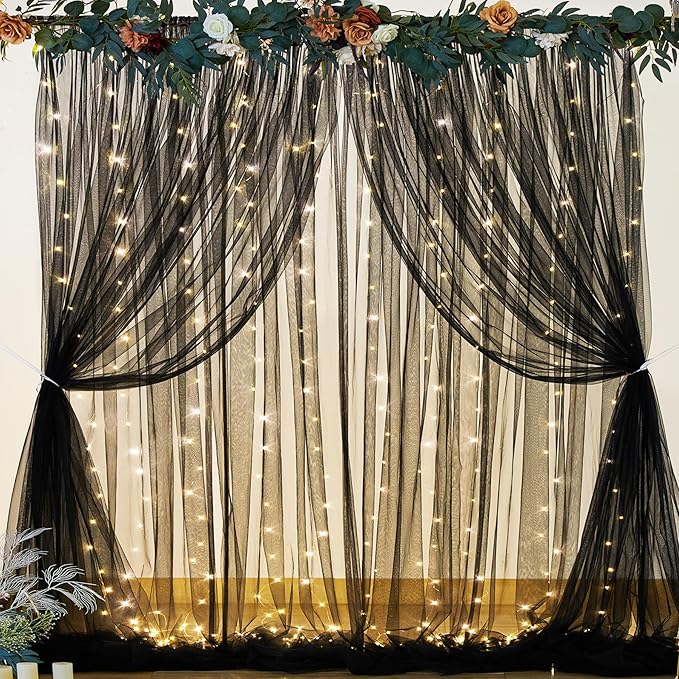 Black Sheer Backdrop Curtains - Image 5