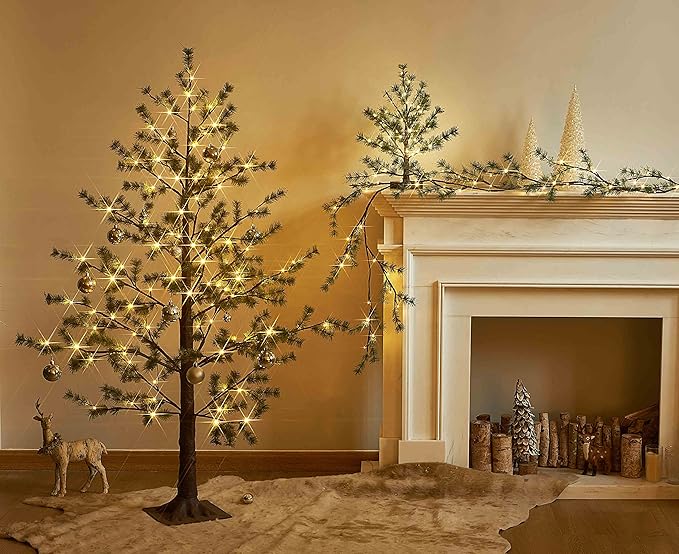 Hairui Lighted Pine Garland Battery Operated - Image 3