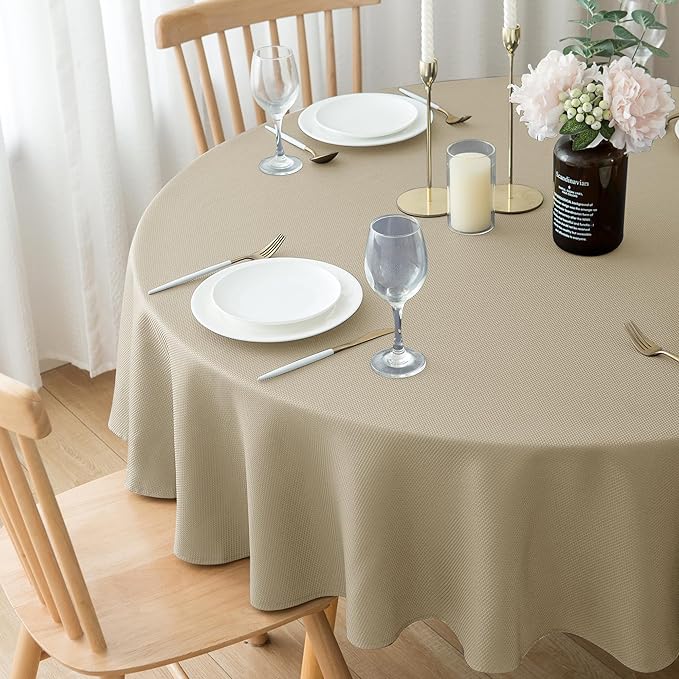 Biscaynebay Textured Fabric Round Tablecloths 60" - Image 8