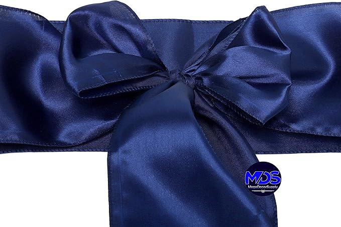 MDS Pack of 25 PCS Satin Chair Sashes Charmeuse Sateen Dining Chair Bows Ribbon - Image 4