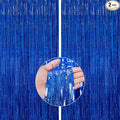 PartyWoo 2 pcs Royal Blue Foil Fringe Curtain, Metallic Foil Tinsel Fringe by PartyWoo