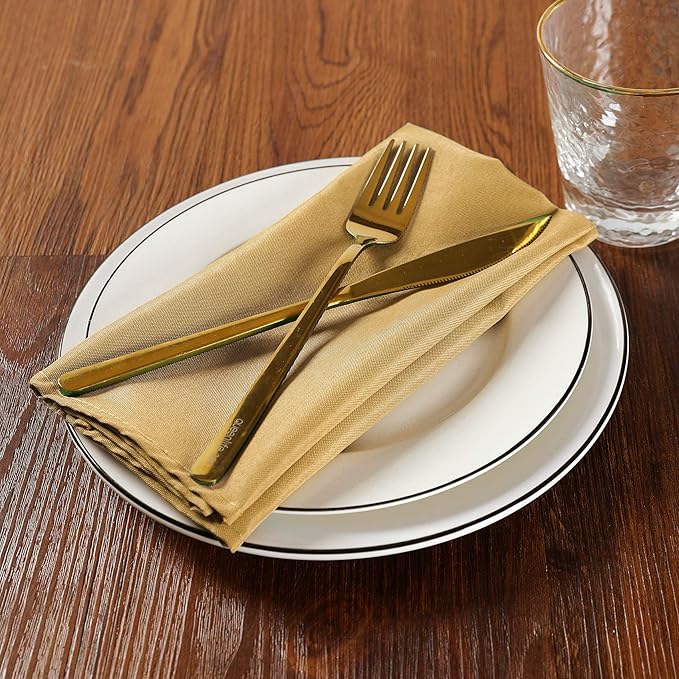 Cloth Napkins 20x20 inch Washable Polyester Dinner Napkins Soft Table Napkins - Image 6