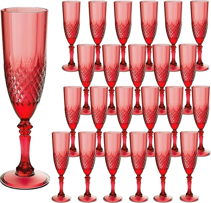 Plastic Champagne Flutes, for Christmas Weddings Christmas Bachelor Parties by LEYIQUCHAMPAGNEWINEGLASSES