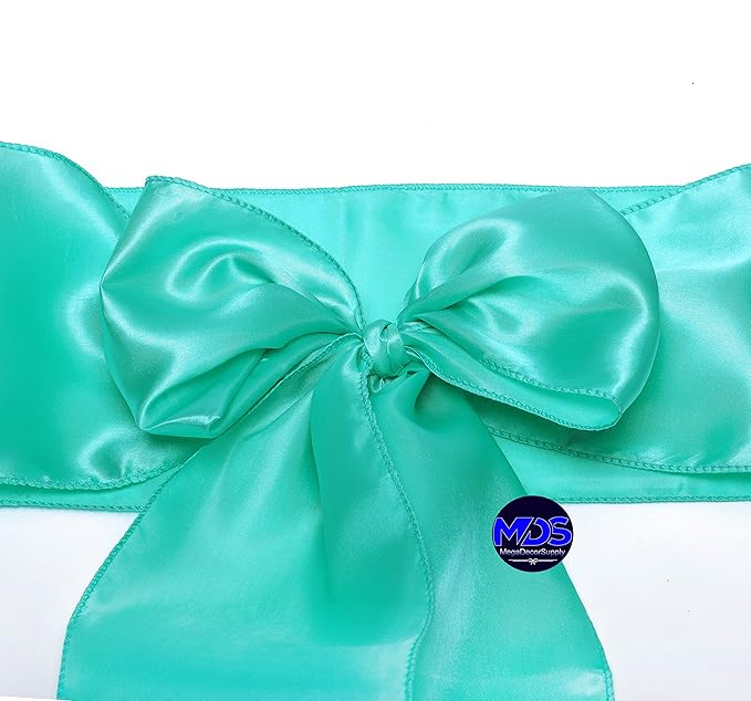 MDS Pack of 75 PCS Satin Chair Sashes Charmeuse Sateen Dining Chair Bows Ribbon - Image 3
