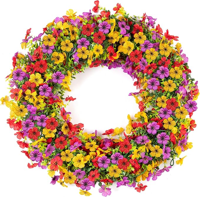 Artificial Flowers Garland Ivy, 4 Pack 5.9 FT Fall Decor UV Resistant Fake Mums - Image 7