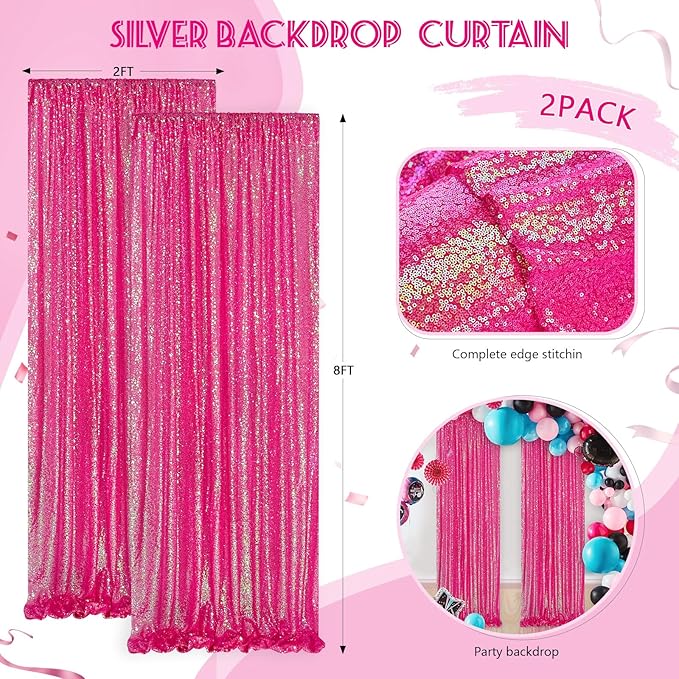 Sequin Backdrop Curtains Wedding Photo Backdrop Glitter Birthday Bridal Party - Image 5