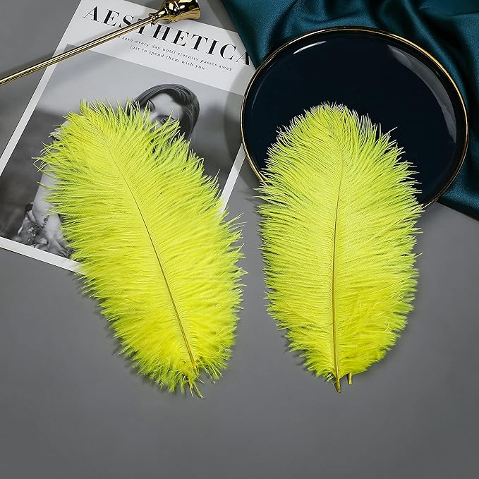 Ballinger Fluorescent Yellow Ostrich Feathers - Image 4