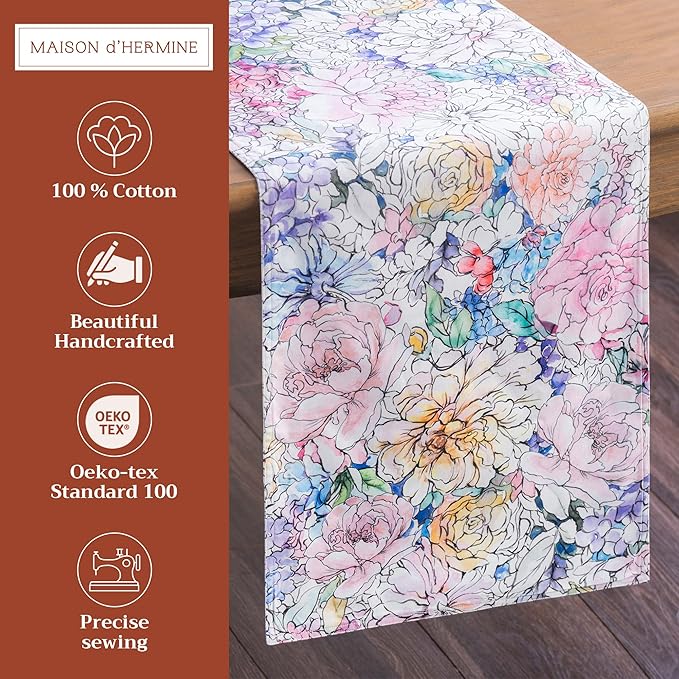 Maison d' Hermine Table Runner 100% Cotton Double Layer Table Runners 108 - Image 2