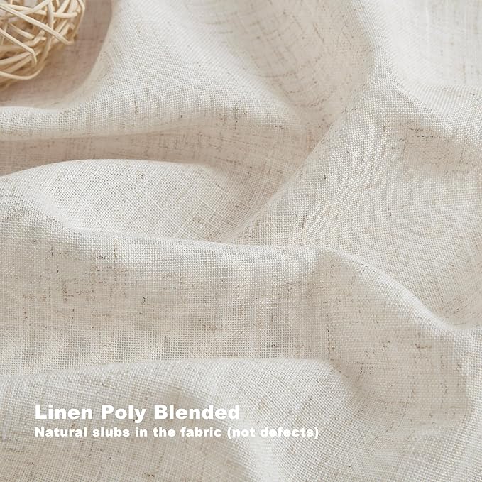 Vision Home Natural Pinch Pleated Semi Sheer Curtains Textured Linen Blended - Image 4