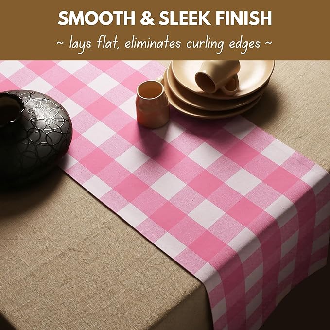 Native Fab Table Runner Buffalo Check Plaid 100% Cotton - Image 4