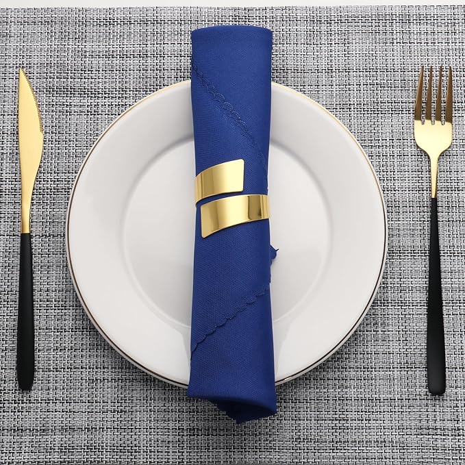 Gold Napkin Rings Set of 10, Metal Material - Image 5