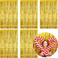 5 Pack Foil Curtain Backdrop Gold Metallic Tinsel Foil Fringe Curtains Photo by KEJ