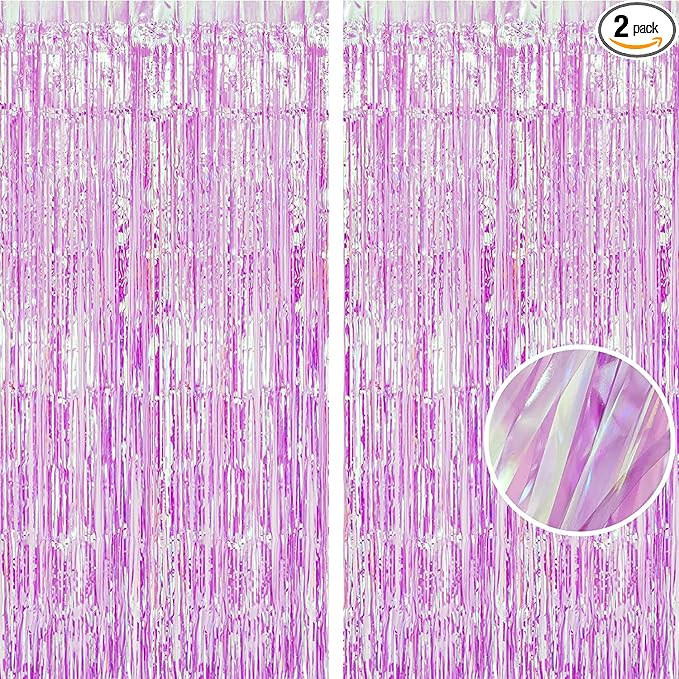 BRAVESHINE Clear Purple Party Decorations Iridescent Foil Curtain by BRAVESHINE