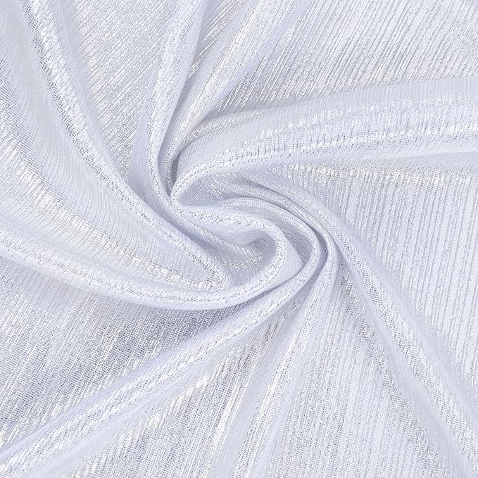 Silver Curtains Backdrop for Wedding Parties, Glitter Blrthday Drapes 4 Panels - Image 7