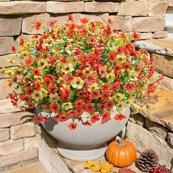 HyeFlora Artificial Fall Flowers Faux Mums - Image 2