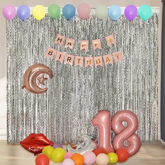 4 Pack 3.3x6.6ft Silver Foil Fringe Backdrop - Image 5