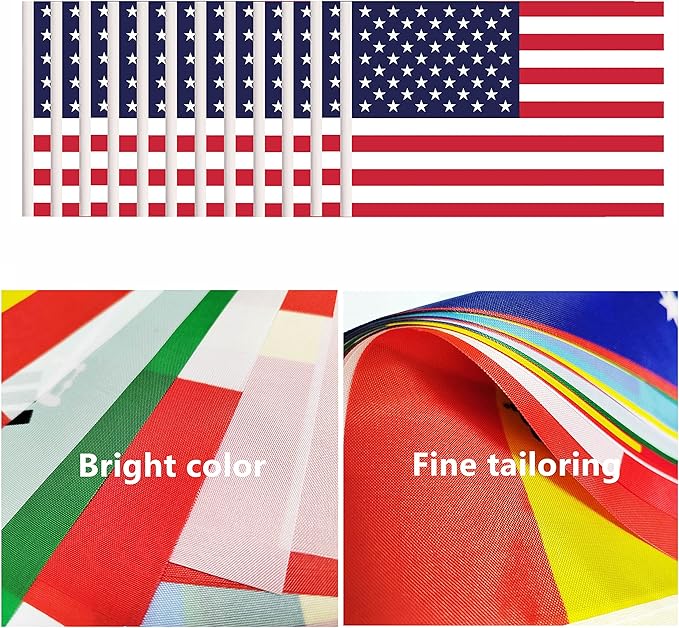 12 Pack USA Desk Flags Set, American US Small Mini Table Office Flags - Image 4