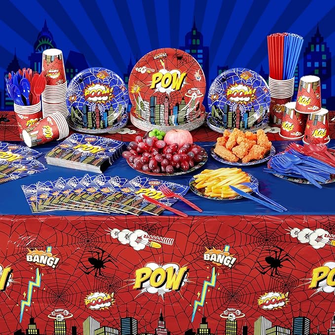 452 Pcs Spider Themed Birthday Party Supplies - Image 4
