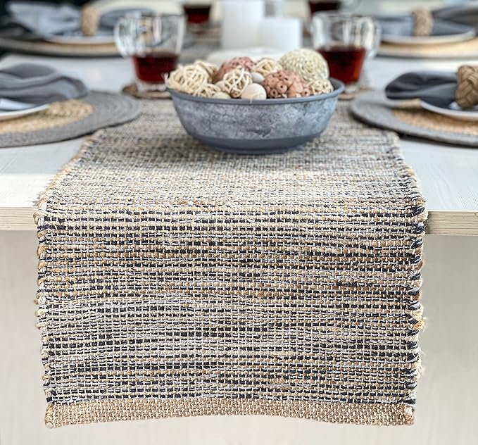Chardin home Natural Jute Table Runner 13x90 Inch – Vintage Boho Rustic Table by ChardinHome