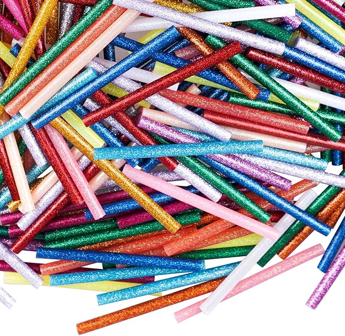 Gwybkq Mini Glitter Hot Glue Sticks 14 Colored by Gwybkq
