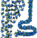 Miracliy 5Pcs 41FT Blue Flower Garland Artificial Rose Arch Vines Fake Spring by Miracliy