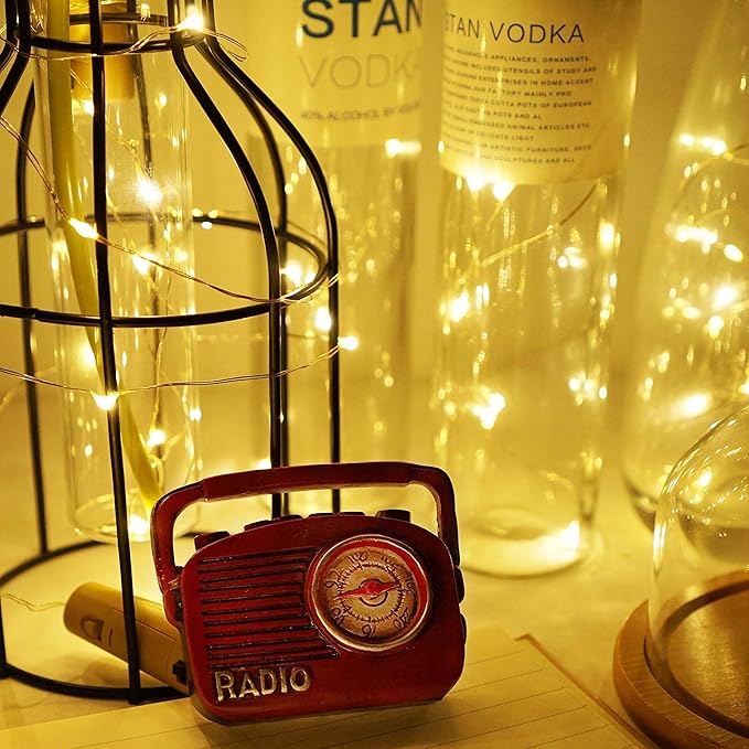 Wine Bottle Lights with Cork, Battery Operated 9 Pack 20 LED Cork Shape Silver - Image 3