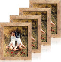 8x10 Picture Frame Set of 4, High Definition Real Glass Rustic Brown Frame by iRahmen