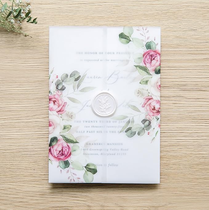 PONATIA 50 PCS Vellum Jackets for 5x7 Invitation Cards - Image 6