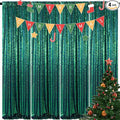 ShinyBeauty Sequin Backdrop 4 Pieces Iridescent Green Sequin Curtains Panels by ShinyBeauty