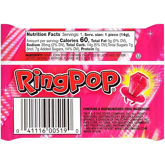 Ring Pop Individually Wrapped Pink Halloween Candy, Strawberry 30 Ct Lollipop - Image 6