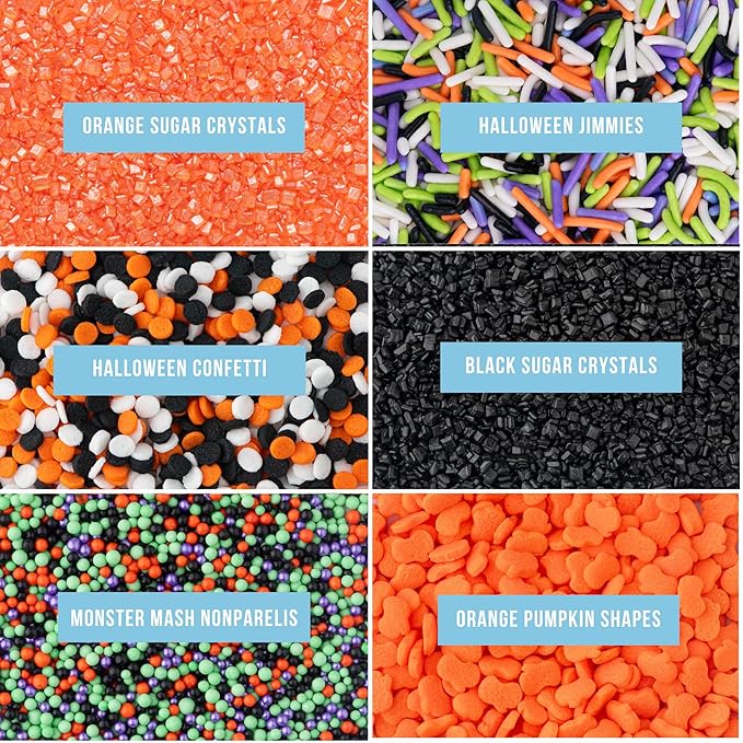 Sweets Indeed Halloween 6-Cell Sprinkle Jar – 6 Variety Sprinkle Compartments | - Image 4