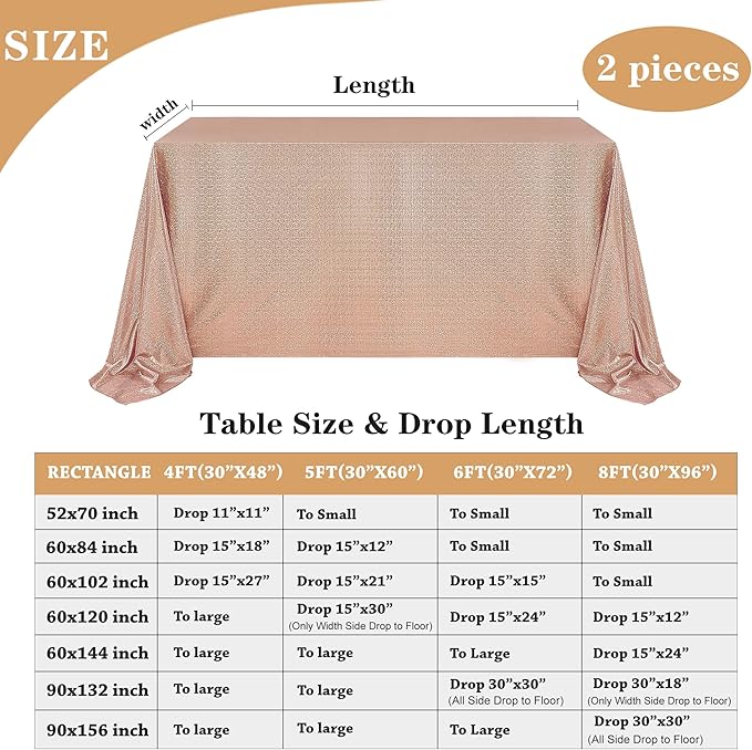 Fitable Rose Gold Sequin Tablecloth - Image 6