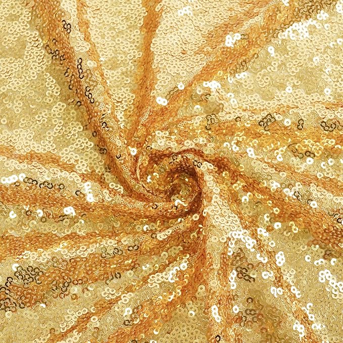 Eternal Beauty Gold Sequin Backdrop, 6x8 Ft Glitter Background Curtains - Image 9