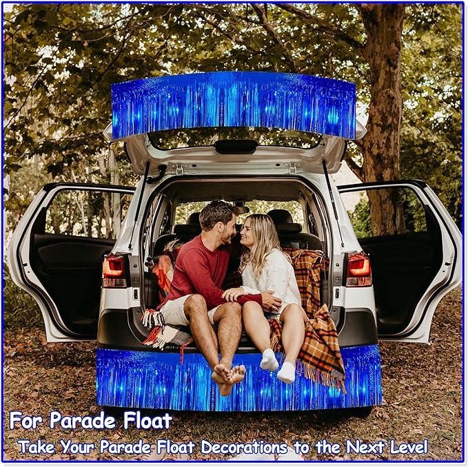 4 Pack 10 Feet Glitter Royal Blue Parade Float Decorations - Image 3