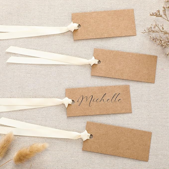 50 Pcs Name Place Cards for Table Setting Blank Wedding Place Cards by Humyoun