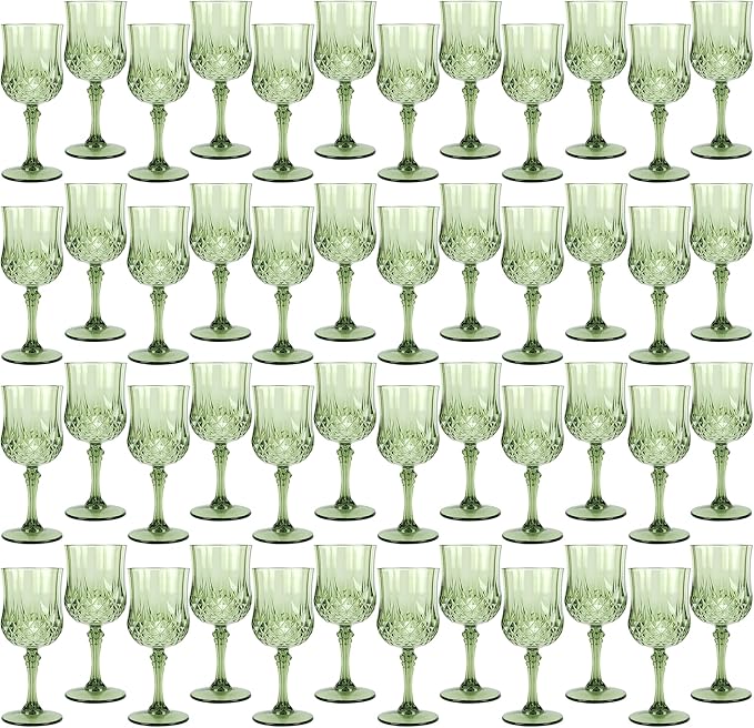 Plastic Wine Glasses，Plastic Goblets Vintage Style Cordial Drinking Glasses by LEYIQUCHAMPAGNEWINEGLASSES