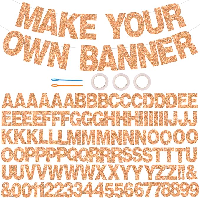 BEISHIDA 116 PCS Glitter Color Orange DIY Letter Banner Kit Make Your Own by Beishida