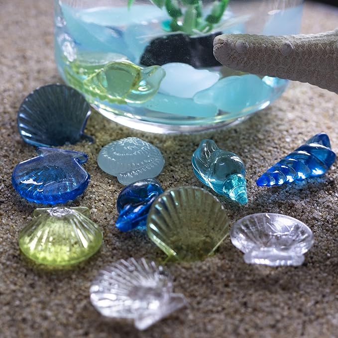 Blue Sea Shells Starfish Conch Acrylic Gems Under The Sea Party Decorations by HappyFiller