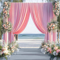 10ftx14FT Wrinkle Free Pink Backdrop Curtain, 2 Panels 14FT Height Pink Wedding by LeegleriTableSkirt