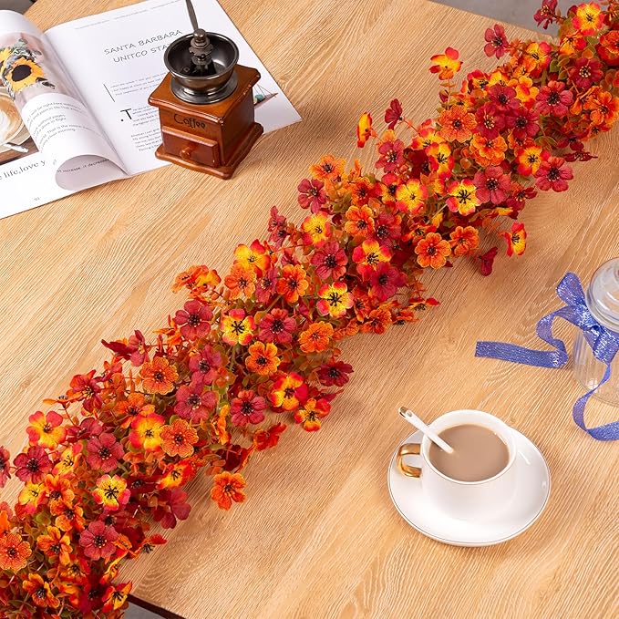 Fall Mums Flowers Artificial Garland - Image 4