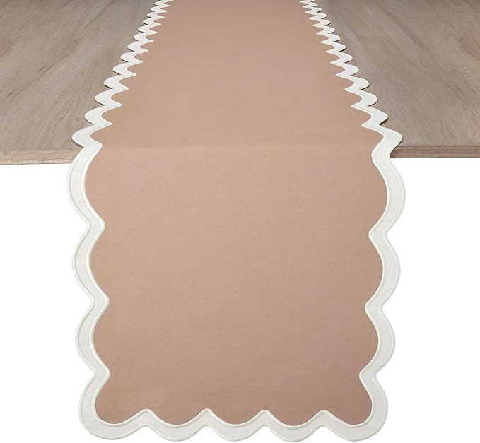Folkulture Table Runners | Fall Table Runner 72 inches Long | Scallop Table by FOLKULTURE