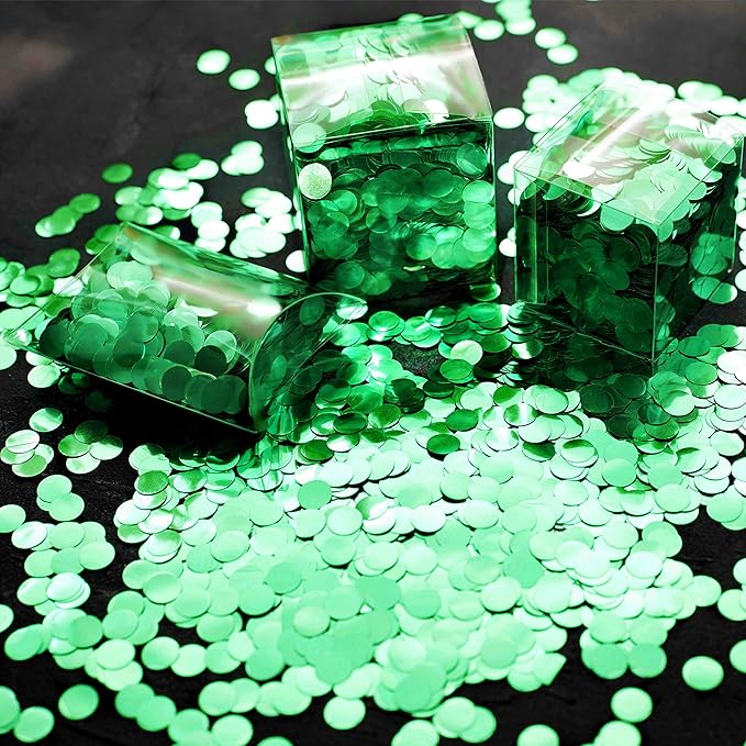 Green Foil Metallic Round Table Confetti Decor - Image 3