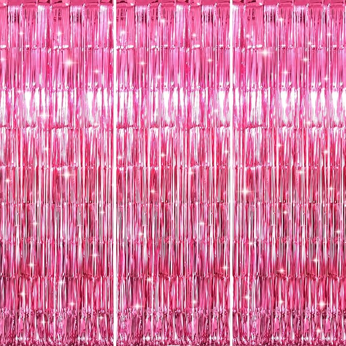 GOER 3.2 ft x 8.2 ft Metallic Tinsel Foil Fringe Curtains Party Photo Backdrop by GOER