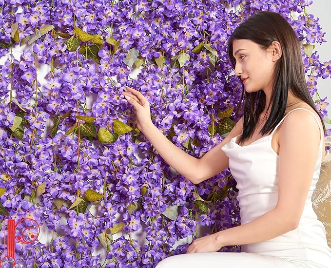 Flower Garland, Artificial Hydrangea Vine Flowers, Hanging Fake Hydrangeas Vine - Image 4