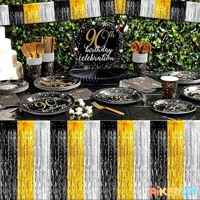 10 Pack 10 Feet Foil Fringe Garland Metallic Tinsel Streamers Banner Wall - Image 6