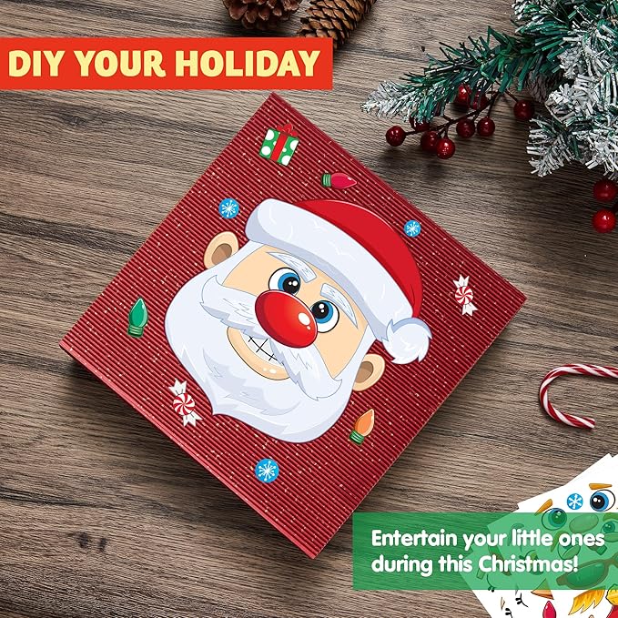 JOYIN 24 Pcs Christmas Make-a-face Stickers, Make Your Own Characters Mix and - Image 4