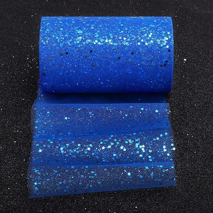 Glitter Tulle Rolls, 6” by 50 Yards Sparkling Tulle Spool Ribbon Sequin Tulle - Image 5