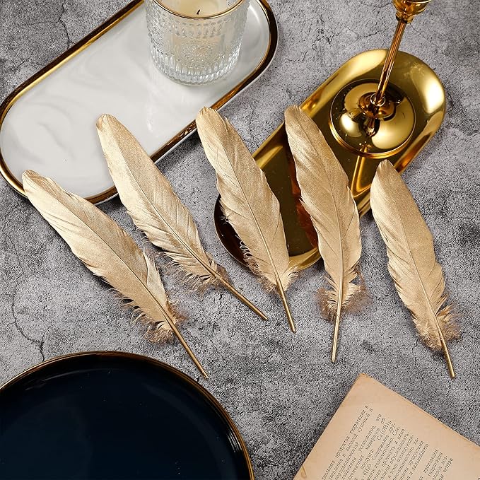 Larryhot Gold Goose Feathers for Crafts - Image 7